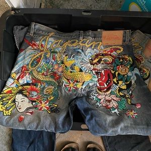 Ed hardy Japan jeans. Dark wash